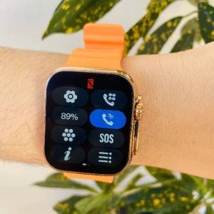 Relgio Smartwatch W69 Ultra Mini - Dourado/laranja (tela Infinita, Gps, Bluetooth)