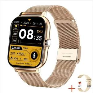 Promoo Smartwatch Dourado Pulseira De Ao