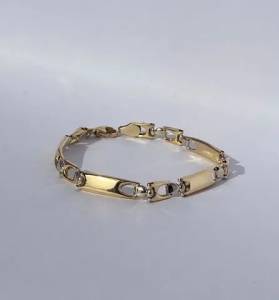 Bracelete Italiano Em 2 Tons De Ouro 18k 750