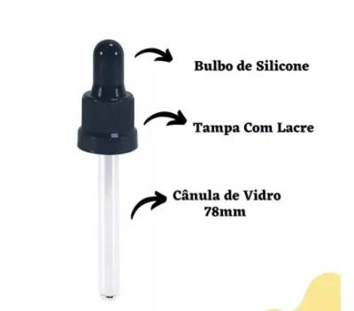 48 Conta Gotas - Tampa Com Lacre + Bulbo + Canula De Vidro
