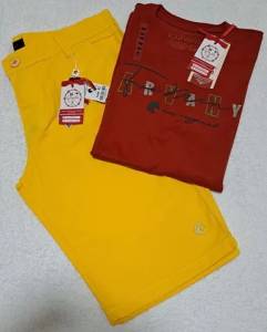 Kit Bermuda Brin E Camiseta Fio 30 Algodo