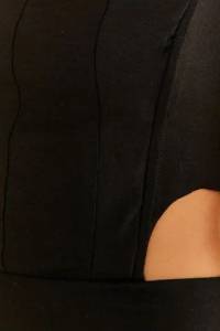 Vestido Corselet Vazado Preto Farm