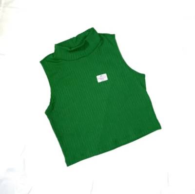 Promoo Blusas Cropped Feminina Malha Canelada C/ Elastano