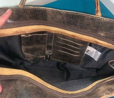 Bolsa Em Couro Ala De Bamboo