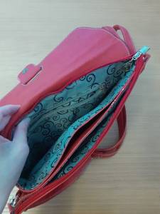 Bolsa Em Couro Sinttico Vermelha