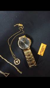 Relgio Feminino Banho Ouro 18k Original