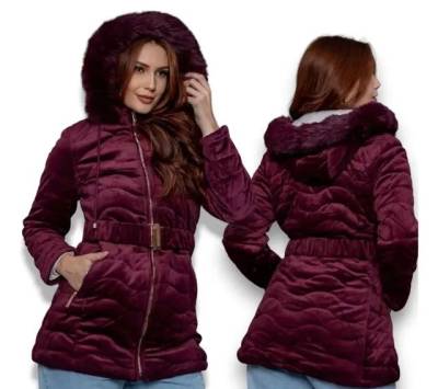 Jaqueta Parka Aveludado Feminina
