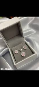 Conjunto Corrente + Brinco Prata 925