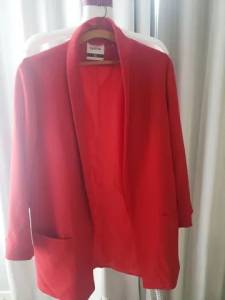 Blaser Alfaiataria Alongado Vermelho