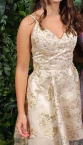 Vestido De Festa Dourado Curto Tamanho 18 Ou 36