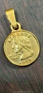 Pingente Ouro 18k Moeda Eua 1978