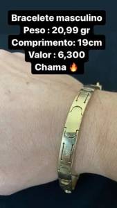 Bracelete Masculino 20,98 Gr Ouro 18k