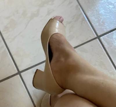 Sandlia/sapato Peep Toe Croco Nude Nmero 35