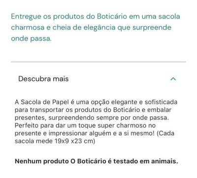 33 Sacolas O Boticrio