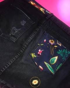 Saia Jeans Com Tecido