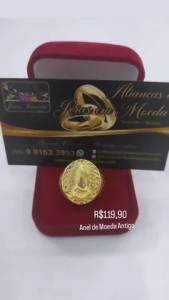 Anel / Dedeira Masculina De Moeda Antiga