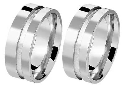 Par De Alianas Prata 950 8mm - Namoro