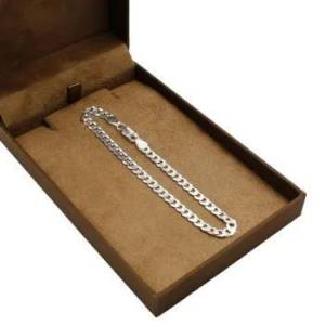 Prata 925 4,5mm Pulseira Masculina Original
