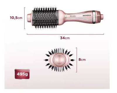 Escova Secadora Mondial Golden Rose 1200w - Cermica Turmalina