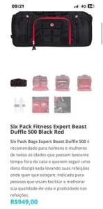 Six Pack Fitness Expert Beast Duffle 500 Black Red
