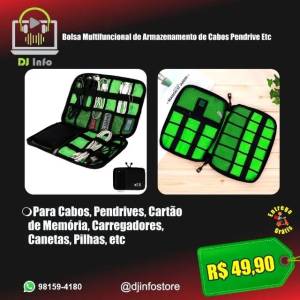 Bolsa Multifuncional De Armazenamento De Cabos Pendrive Etc