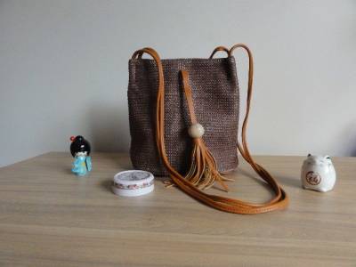 Bolsa Saco Rstica Marrom Com Fecho Em Boto Imantado