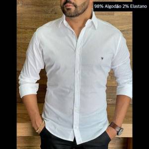 Camisas No Algodo Acetinada Slim