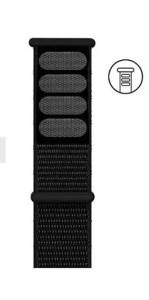 Pulseira Nylon Black Compatvel Apple Watch 42mm 44mm 45mm