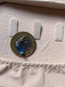 Brinco De Ouro 18 K Com Pedra Azul