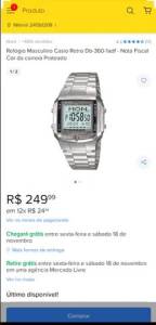 Relgio Casio Novssimo.