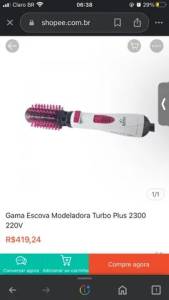 Escova Modeladora Gama Turbo Plus 2300 Rotating Styler - 220