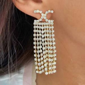 Brinco De Festa Folheado Com Pedras De Zircnias