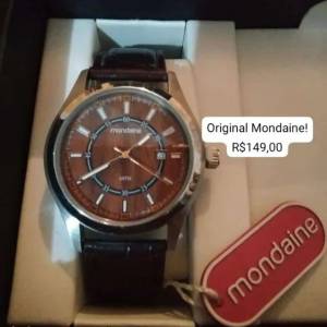 Relgio Original Mondaine, Corria Em Couro!!!