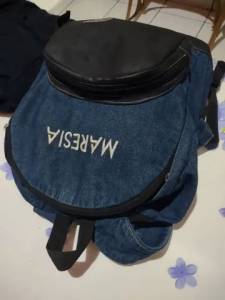 Mochila Jeans E Couro Maresia Original