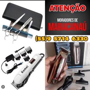 Kit Barbearia 3x Mquina Kemei E Tesoura. Entrega Grtis