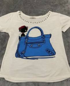 Promoo T-shirt Branco Bordados Em Pedras, Cropped Jeans