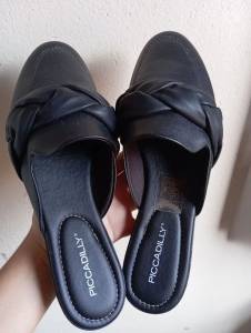 Mule Preto Elegante E Confortvel, Sandlia