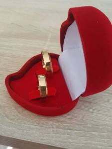 Par De Aliana Banhada A Ouro 18k