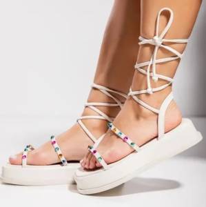 Sandlia Papete Feminina Aisha Off-white