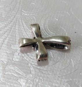 Prata 925 Dois Pingentes Crucifixo Cravejado E Corao