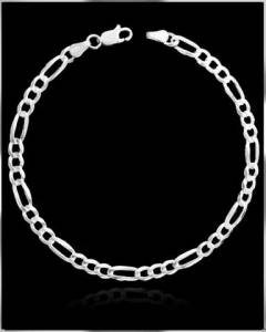 Prata 925 Pulseira Masculino Original 4mm