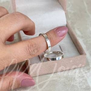 Par Alianas De 3mm Prata 950