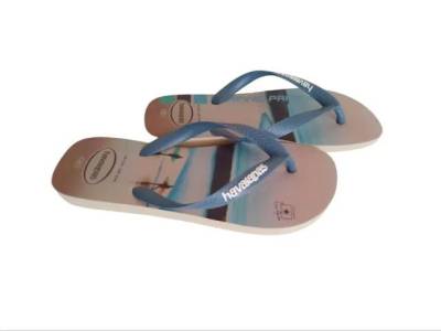 Sandlias Havainas Original Hype Azul Areia Nova