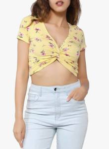 Top Cropped Estampa Floral Forever 21 Tamanho M