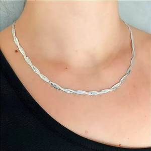 Corrente Prata Feminino Luxuoso Original