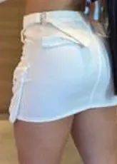Saia Cargo Jeans Branca