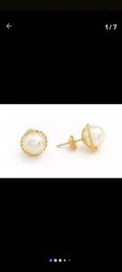 Brinco Prola Ouro 18k