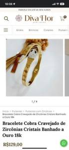 Bracelete Banhado A Ouro 18 K, Preo No Site (129,00)