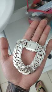 Pulseira De Prata 925 Elo Duplo, 22mm, 95g, 22cm!