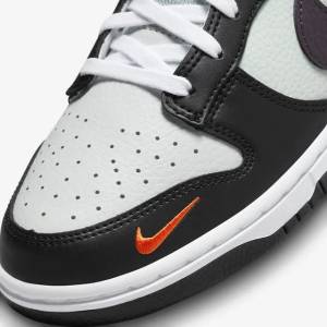 Nike Dunk Low Black Grey Orange Mini Swoosh